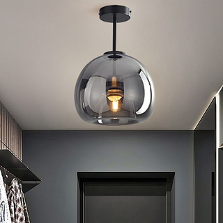 Durable Ceiling Light – Oval Glass Shade with Metal Halide Lamp Included