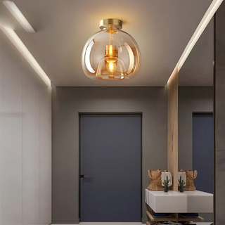 Durable Ceiling Light – Oval Glass Shade with Metal Halide Lamp Included