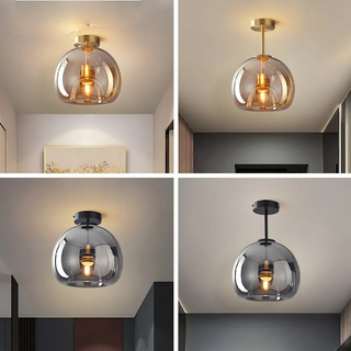 Durable Ceiling Light – Oval Glass Shade with Metal Halide Lamp Included