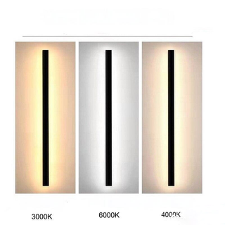Outdoor Wall Lamp – Black Minimalist LED Linear Wall Sconce With Adjustable Brightness