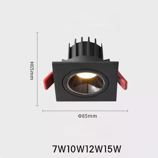 LED Recessed Spotlight Adjustable Square Design – Dimmable Aluminium Lighting