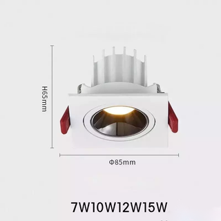 LED Recessed Spotlight Adjustable Square Design – Dimmable Aluminium Lighting