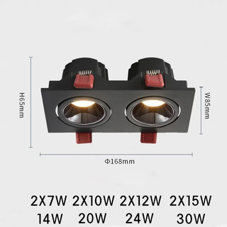 LED Recessed Spotlight Adjustable Square Design – Dimmable Aluminium Lighting