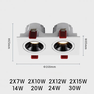 LED Recessed Spotlight Adjustable Square Design – Dimmable Aluminium Lighting