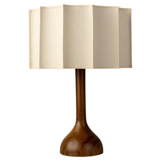 Retro walnut lamp side — fabric bedside LED warm glow