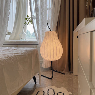 Modern pear floor lamp — silk soft warm interior