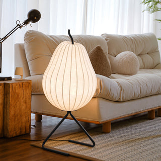 Modern pear silk lamp side — soft glow warm living room
