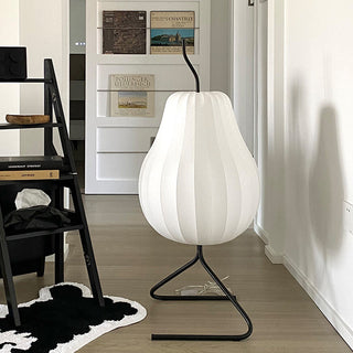Silk pear floor lamp — modern warm soft ambient