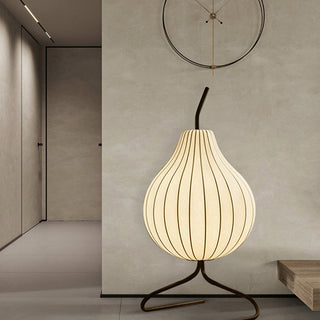 Pear silk modern floor lamp — soft glow living room lighting