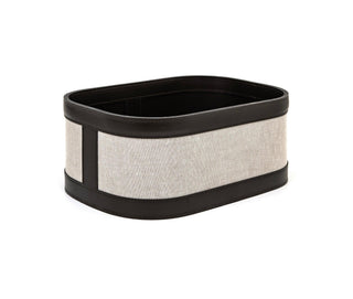 Penelope waterproof leather washcloth holder bathroom organizer close-up