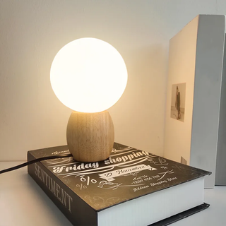 Nordic Table Lamp – Wooden Bedside Lamp With Soothing Light Fixture & Custom Temperature