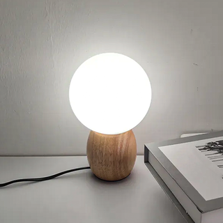 Nordic Table Lamp – Wooden Bedside Lamp With Soothing Light Fixture & Custom Temperature