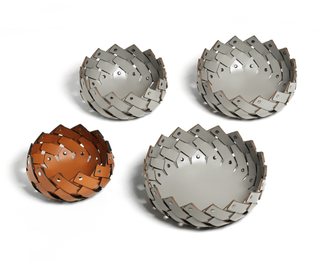 woven leather basket chrome pins decorative bathroom storage set view