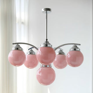 Retro chrome ceiling lamp clear glass globe pendant light