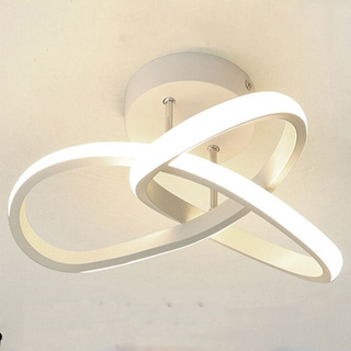 Contemporary Ceiling Light – Double Panel LED Fixture | Modern Curved Metal Lamp