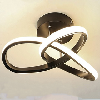 Contemporary Ceiling Light – Double Panel LED Fixture | Modern Curved Metal Lamp
