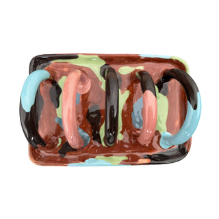 pop art handmade ceramic decorative bookend home office close-up
