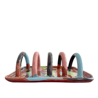 pop art handmade ceramic decorative bookend home office front view