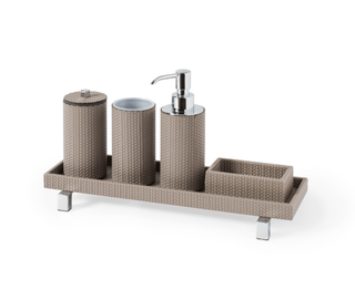 round waterproof leather toothbrush holder bathroom organizer detail