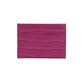 slim yellow crocodile pattern leather card holder haven italian calfskin wallet angle view