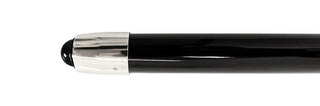 Silver plated snake sapphire crystal handle handmade Italian walking cane angle view