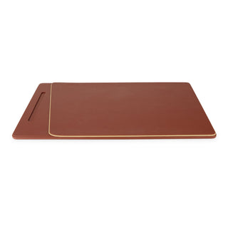 executive leather desk set cognac office accessories beige edge detailing detail