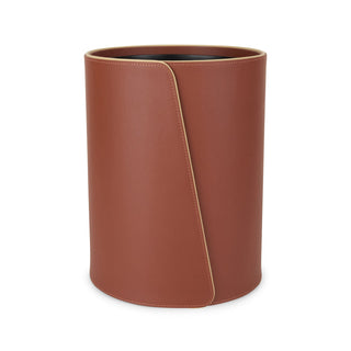 executive leather desk set cognac office accessories beige edge detailing close-up