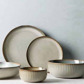 tokyo ceramic plates earthworks modern tableware stylish serving bowls durable kitchen set close-up