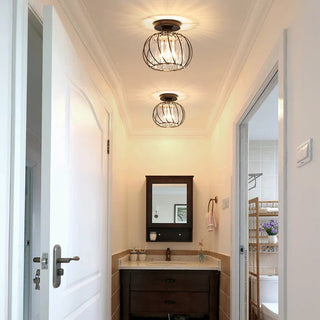 Hallway glass ceiling fixture luxury – semi-flush iron