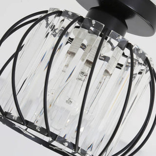 Glass Hallway Ceiling Light - Modern Luxury Semi-Flush Mount Fixture with Iron & Glass