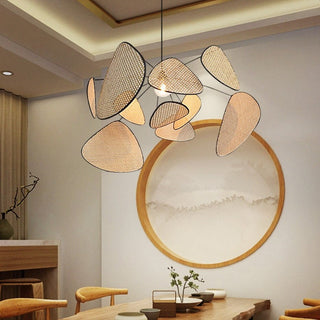 Bohemian Bamboo Chandelier – Handcrafted Woven Pendant Light With E27 Socket