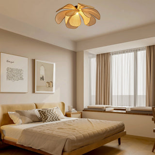 Vintage brown rattan ceiling pendant for living room
