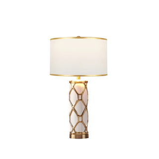 White gold lattice lamp front — luxury elegant design