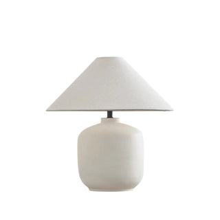 Ceramic pottery lamp side view — Japanese minimalist design