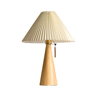 Chic pleated shade table lamp — elegant soft glow front view