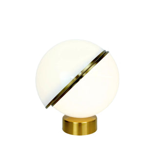 White gold table lamp front — elegant warm glow design