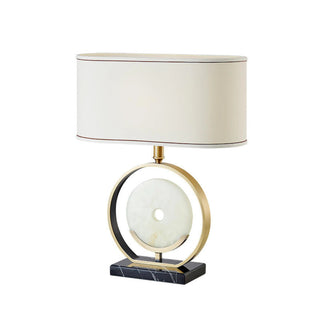 Opal stone circle lamp front — elegant contemporary design