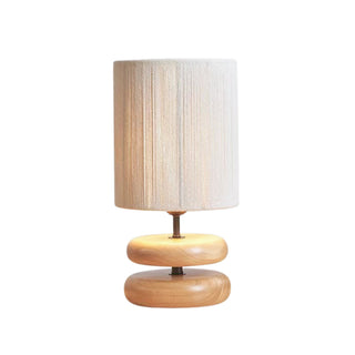 Organic wood wave lamp side — contemporary warm glow
