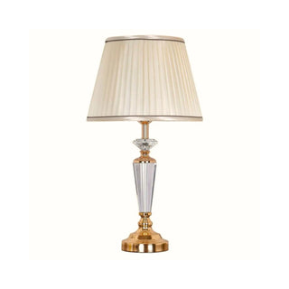 Luxury ivory crystal lamp front — metallic accent warm glow