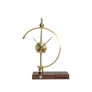 Designer clock lamp wireless charging — front view timepiece design