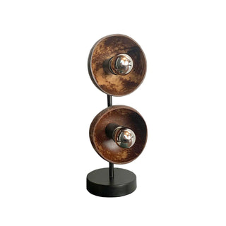 Antique globe table lamp — two spheres decorative front view
