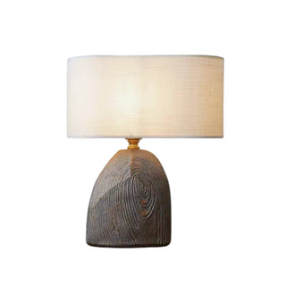 Dark wood base table lamp — modern elegant natural lighting