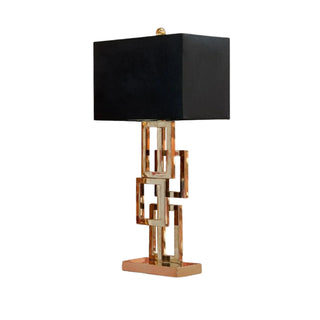 Geometric bronze lamp front view — luxury elegant design