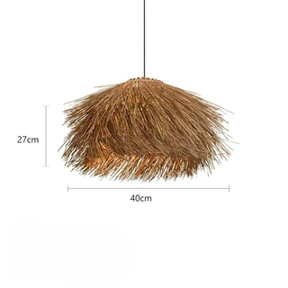 Braided Rattan Pendant Lamp – Vintage Adjustable Height Decorative Pendant Light