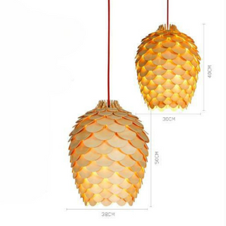 Wood Pendant Light – Handcrafted Carved Wood Lamp | Organic Ambient Lighting