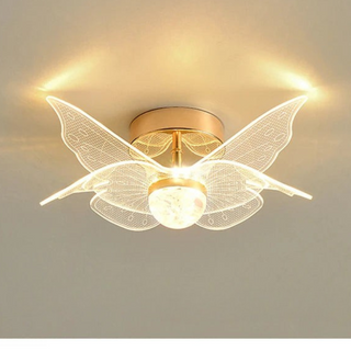 Gold LED Ceiling Light – Modern Nordic Design Acrylic Fixture for Living Room