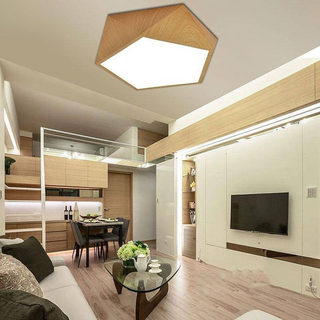 Modern Ceiling Light - Wood Effect LED Lamp | Energy Efficient Lighting Fixture