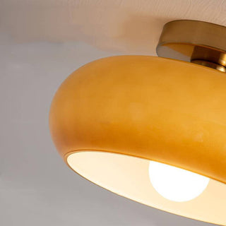 Vintage Glass Ceiling Light – Round Amber Pendant with Adjustable Hanging