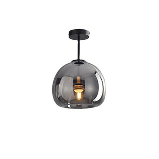 Retro Copper Ceiling Light - Semi Flush Mount Glass Fixture for Bedroom Lighting