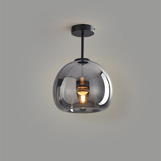 Plafonnier Rétro en Cuivre - Luminaire Semi-Encastré en Verre pour Chambre à Coucher